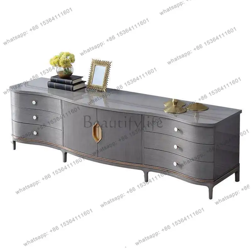 

American light luxury living room TV cabinet Modern simple storage floor cabinet