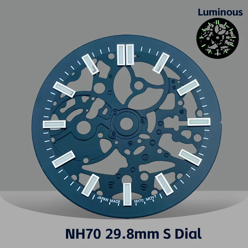 

NH70 29.8mm Nautilus Skeleton Dial S Logo, Night Glow for NH70/NH38 Caliber, Watch Modification Accessories