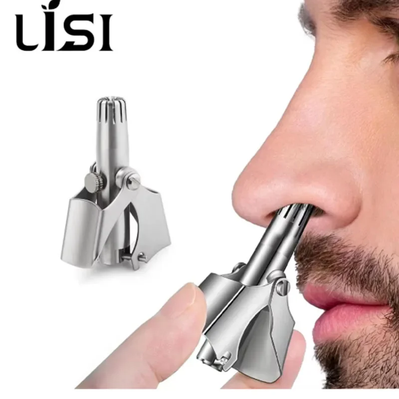 1/2Pcs Stainless Steel Manual Nose Ear Hair Trimmer No Power Needed Washable Painless Nasal Hair Remover Mini Portable Travel
