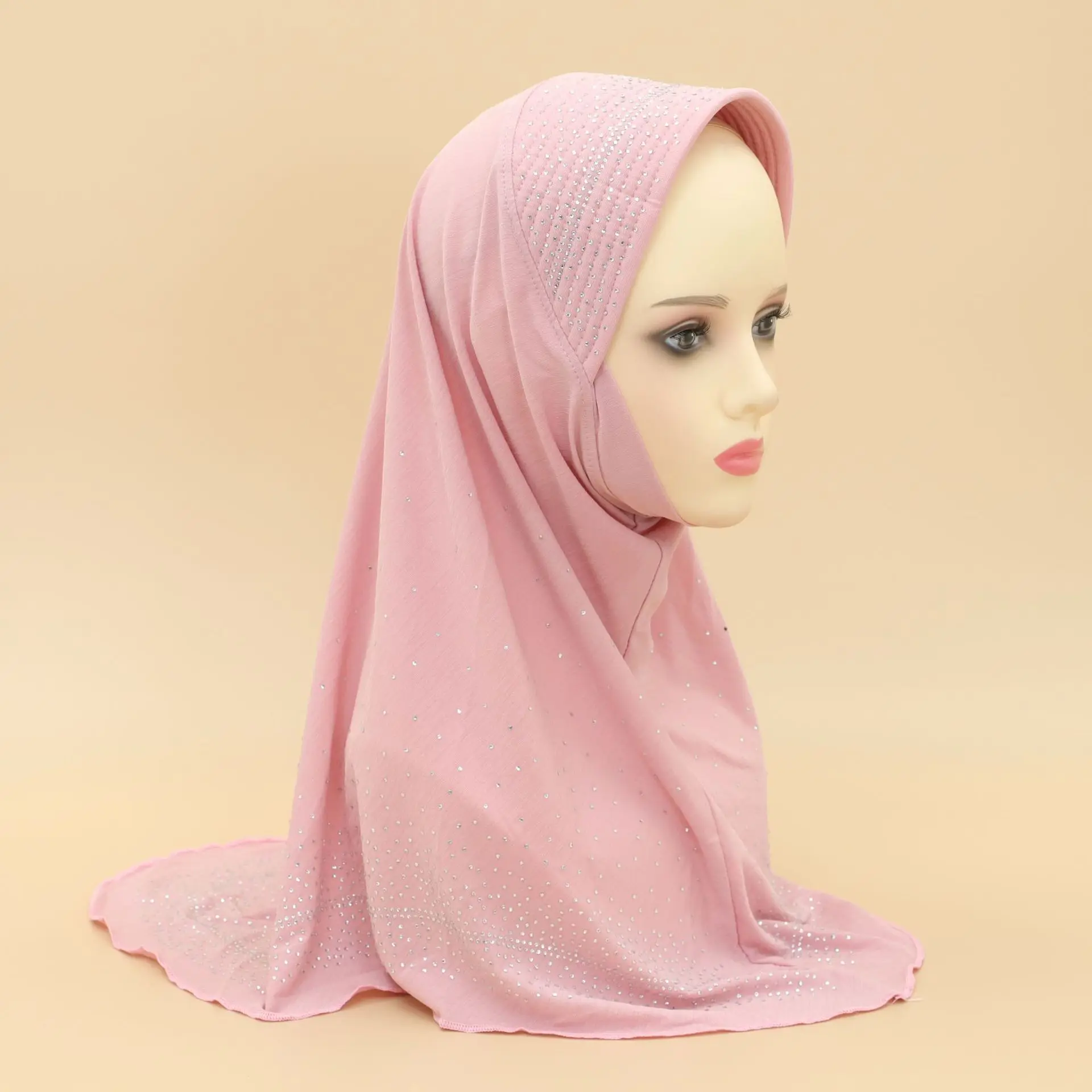 1szt Khimar Muzułmanki Natychmiastowy Hidżab Szalik Amira Overhead Veil Niqab Eid Ramdan Modlitwa Odzież Islamska Headwrap Szale Turban