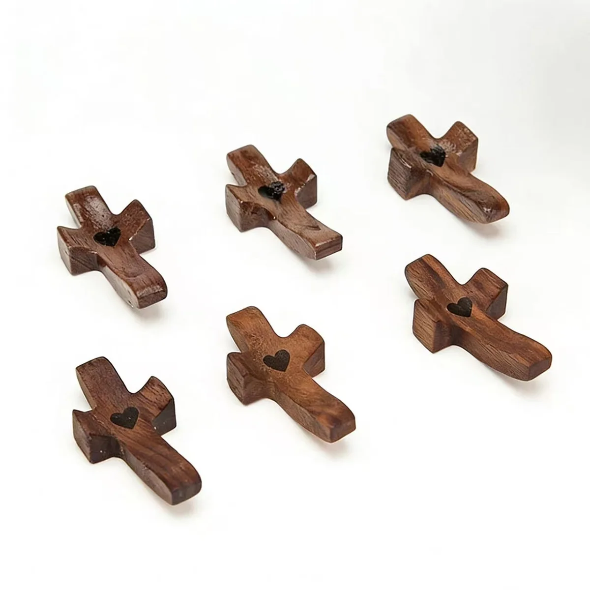 Simple Religion Wooden Cross Black Walnut Handheld items Church Easter Christmas Thumb accessory Dropshipping