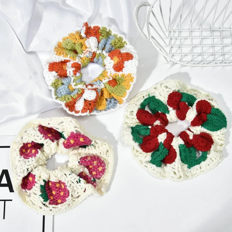 

Богемная простая универсальная шерстяная повязка для волос ручной вязки с бантом, кольцо для толстой кишки, хвост, веревка на голову1