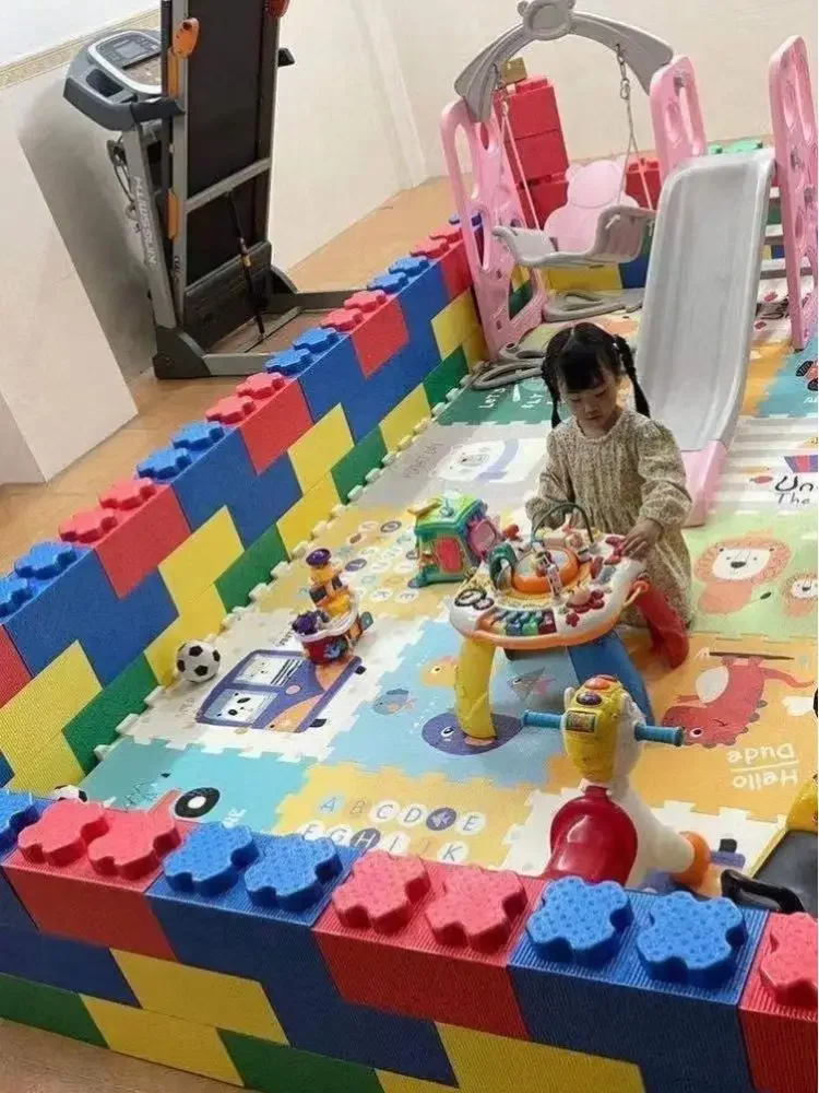 Children epp foam building block fence playground kindergarten large software mosaic building house brick wall