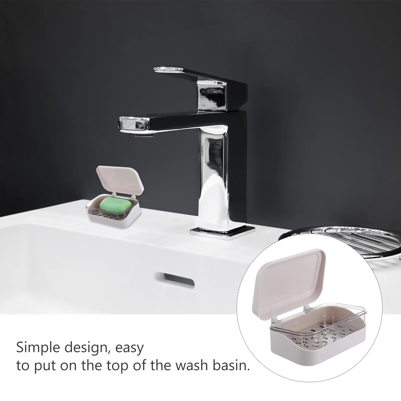 

Soap Draining Dish Compact Creative Lid Bathroom Box White Newborn Strong Bearing Hollow Bottom Multi Storage Rack Portable Soap