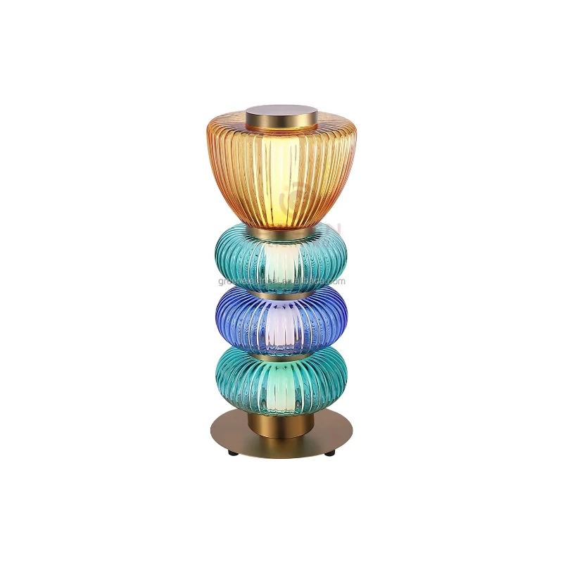 Mid-Century Vintage Table Lamp with Eco-Friendly Brass Body and Dome Glass Shade for Bedroom and Living Room