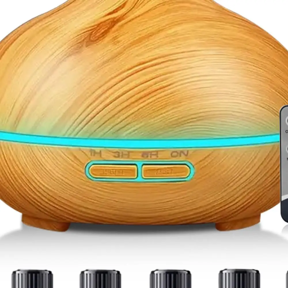 

Ультразвуковой диффузор на 16,9 унций с 6 эфирными маслами, увлажнитель с прохладным туманом для больших помещений и спален, ароматерапия, тихая работа