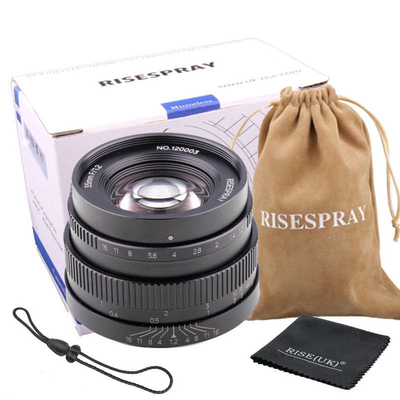 Risespray 35Mm F1.2 Prime Lens Voor Sony E-Mount Voor M4/3 Voor Fuji Xf APS-C Camera handleiding Mirrorless Vaste Focus Lens A6500 J