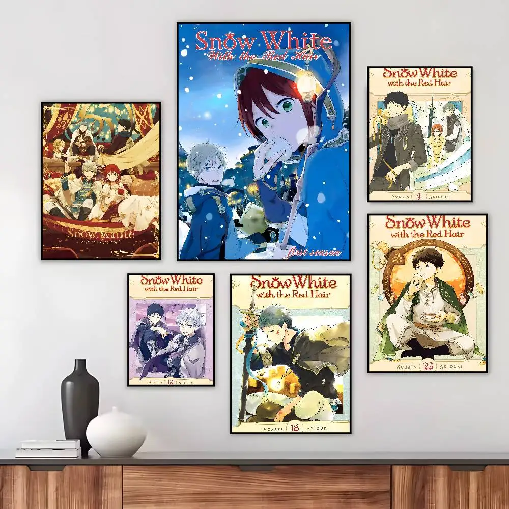 Anime S-Snow White with the Red Hair Fashion Poster Art Canvas Prints Painting Wall Art Pictures for Living Room Decoration