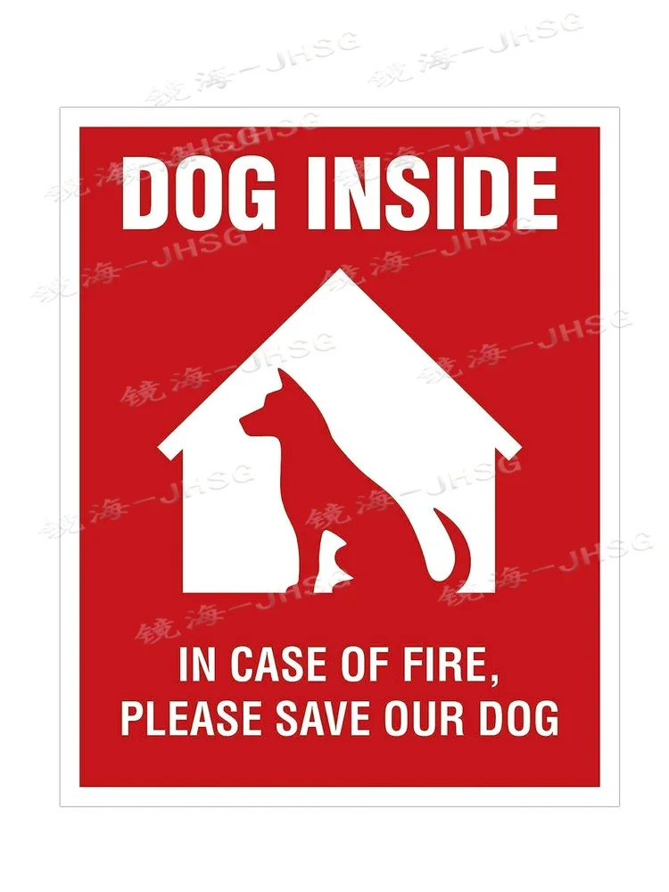 Dog Interior Stickers - Dog Alarm Safety Stickers - Vinyl Stickers - Any Smooth Surface Size of Windows