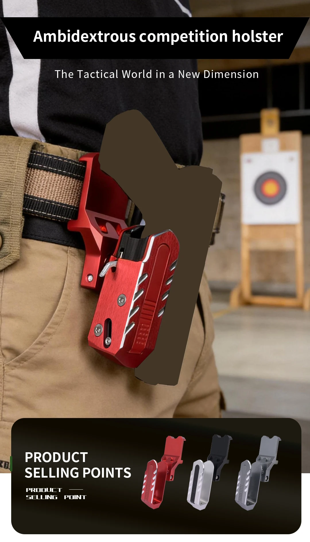 Beidhändiges IPSC USPSA IDPA CZ P07 Wettkampf-Pistolenholster DA-Stil Alpha-X AA Aluminium Schieß- und Jagdausrüstung – Detail 1