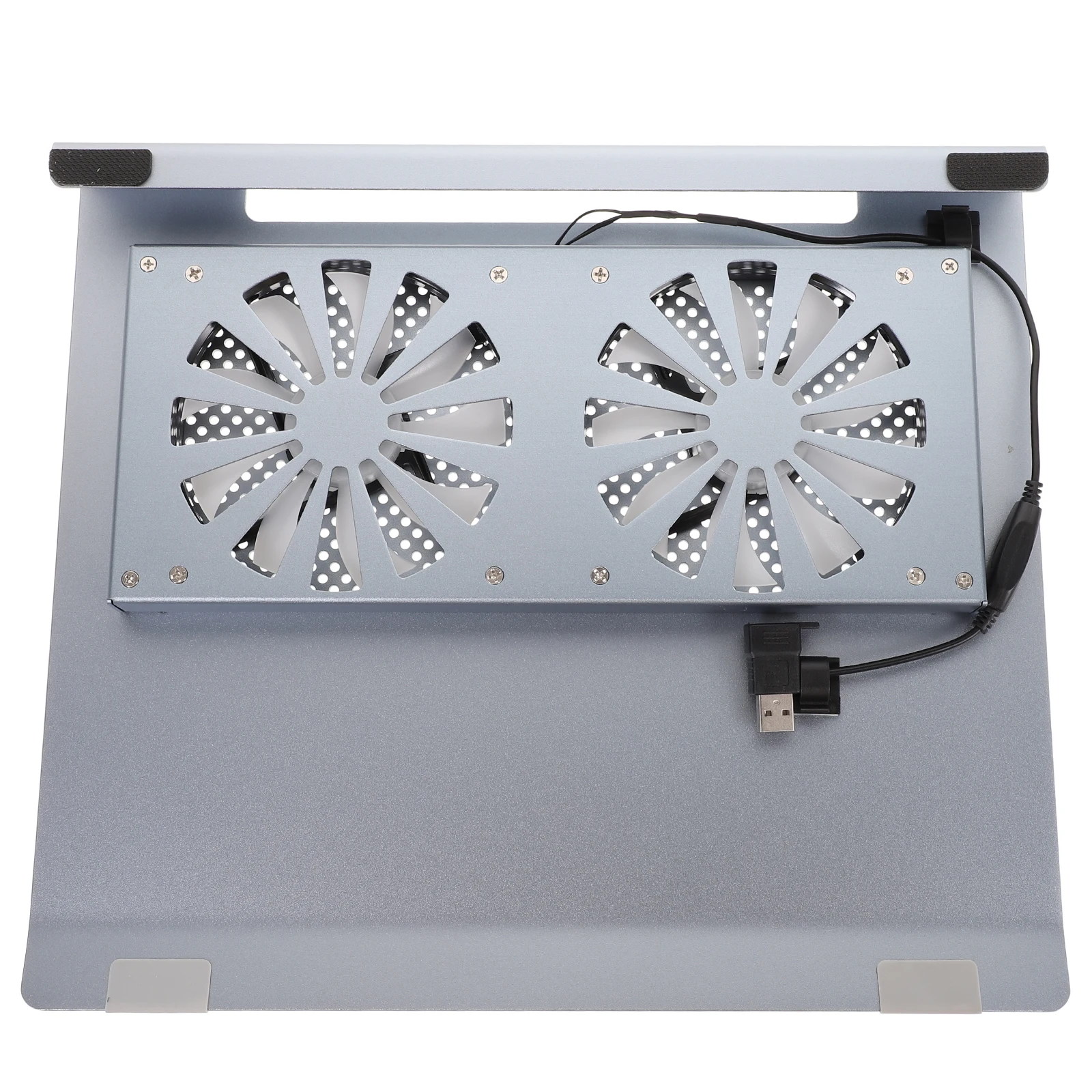 

Aluminum Alloy Laptop Cooler Stand Dual 12cm Fans RGB Brushed Surface Angle Notebook Radiator Cooling Pad