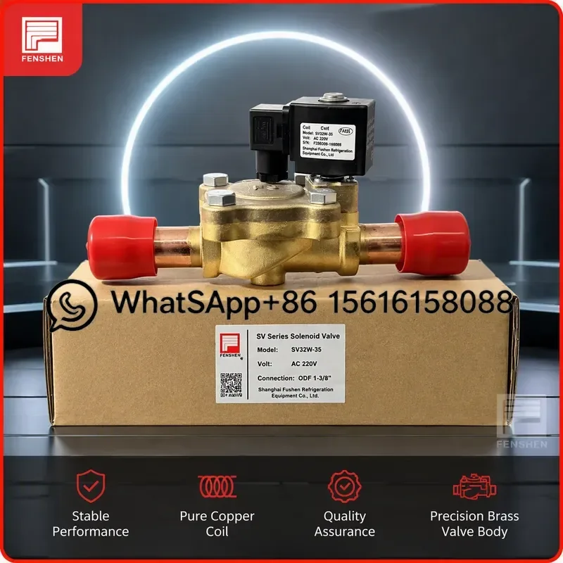 Original FENSHEN Refrigeration Solenoid Valve SV32W 35mm 42mm 54mm Cold Storage Air Conditioning Valve for HVAC System
