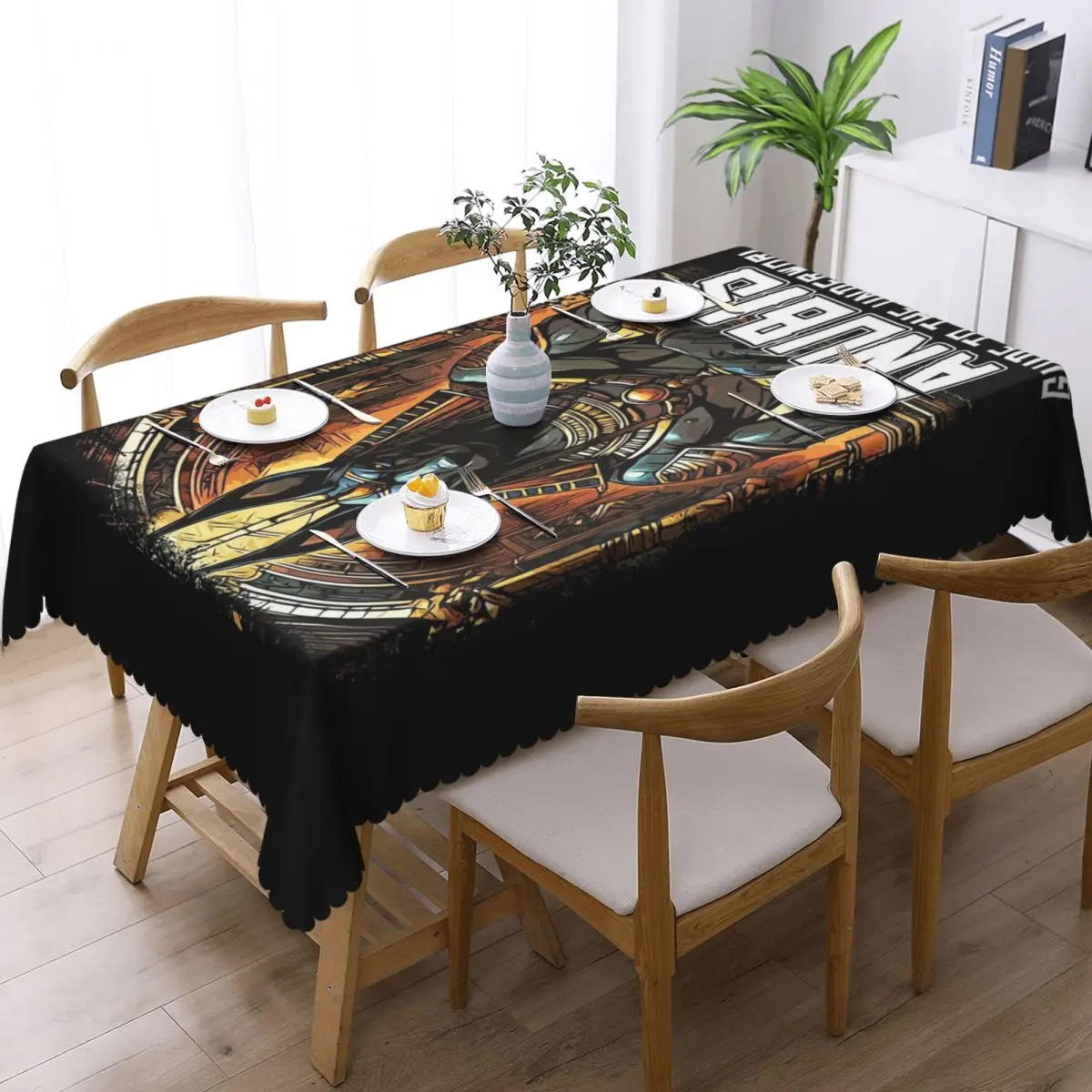 Anubis Ancient Egyptian GOD Guide To The Underworld Rectangular Tablecloth Waterproof Table Cover for Dining Events Table Cloth