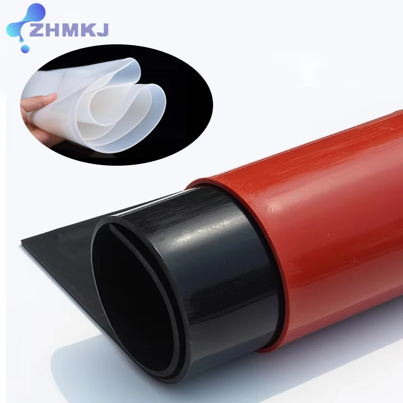 

Черный/красный лист силиконовой резины, высокая термостойкость, полупрозрачная пластина из силикагеля по индивидуальному заказу