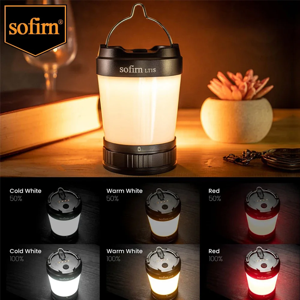 

Sofirn LT1S Кемпинговый светильник USB C 21700, перезаряжаемый мощный фонарь, портативный аварийный фонарь 2700–6500 К с обратной зарядкой