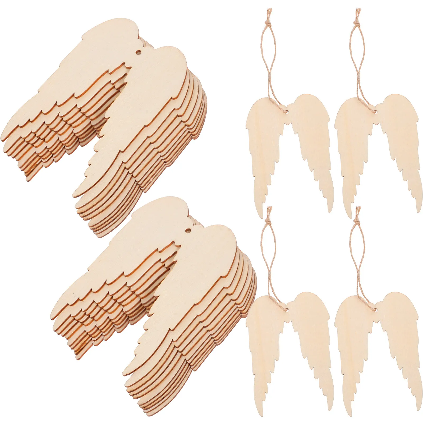 

20 шт. деревянных заготовок в форме крыльев ангела, неокрашенные, для поделок своими руками, для украшения праздников, дней рождения, свадеб, вечеринок, подвесные деревянные ангелы для декора