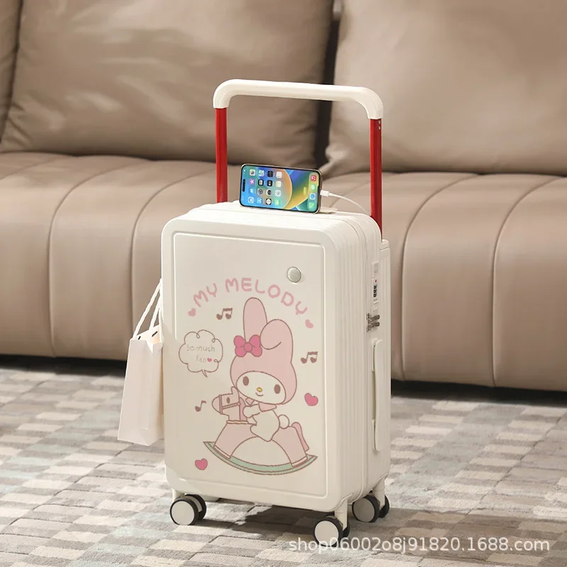 

Kawaii аниме Sanrio Ins модный чемодан на колесиках My Melody милый мультяшный студенческий интернатный ящик чехол для хранения паролей подарки игрушки