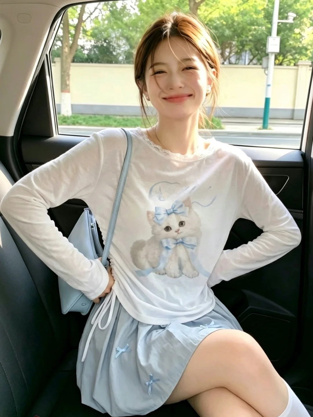 Summer New Style Women's Long Sleeve Printed Lace  Thin Sunshade Cover up T-Shirt Korean Style Loose Fit UV Protection