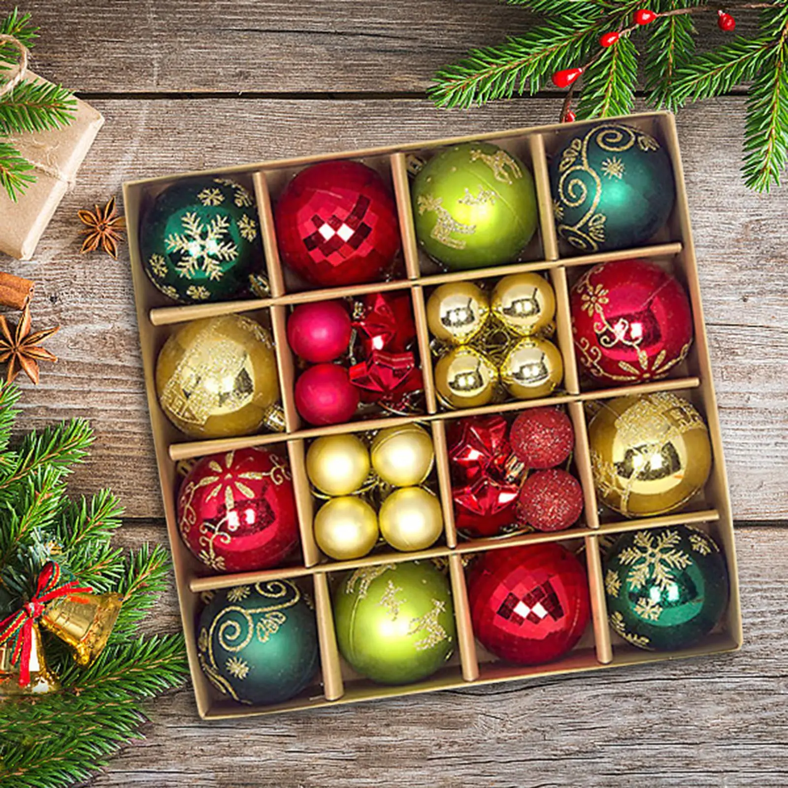 44pcs Christmas Baubles Christmas Tree Decorations Large Quantity Hanging