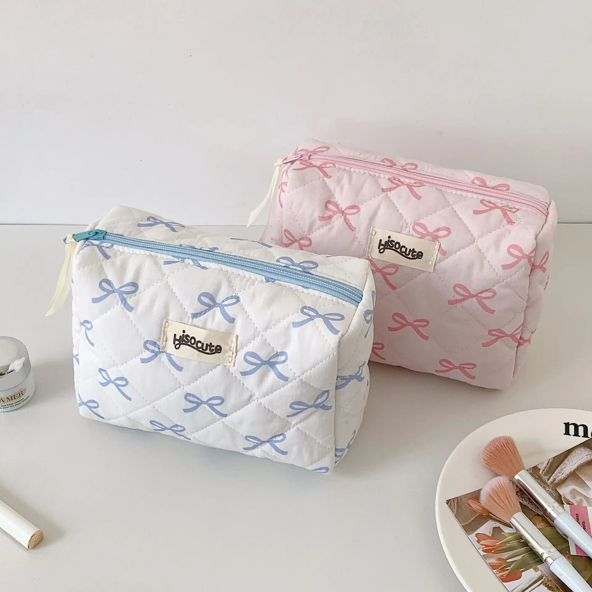 

Bow Toiletry Bag Lightweight Women'S Large Capacity Organizer Waterproof Makeup Bag for Women