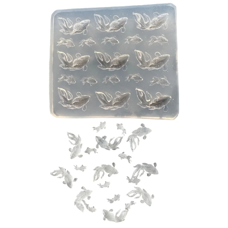 

N1HE Silicone Mold for Goldfish Shaped Accessories Epoxy Mould Jewelry Making Tool