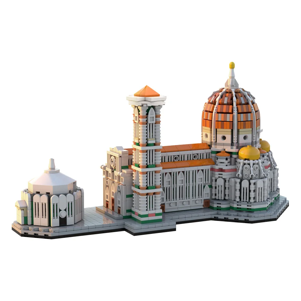 MOC Cathedral of Florence 1:800 Building Block Basilica di Santa Maria del Fiore Italian Renaissance Architecture Brick Toy Gift