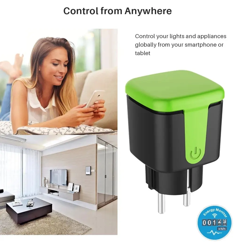 Soket pintar luar ruangan Wifi Tuya IP44 tahan air Remote Control nirkabel Plug EU 16A mendukung adegan Linkage Alexa Google Home Vocie