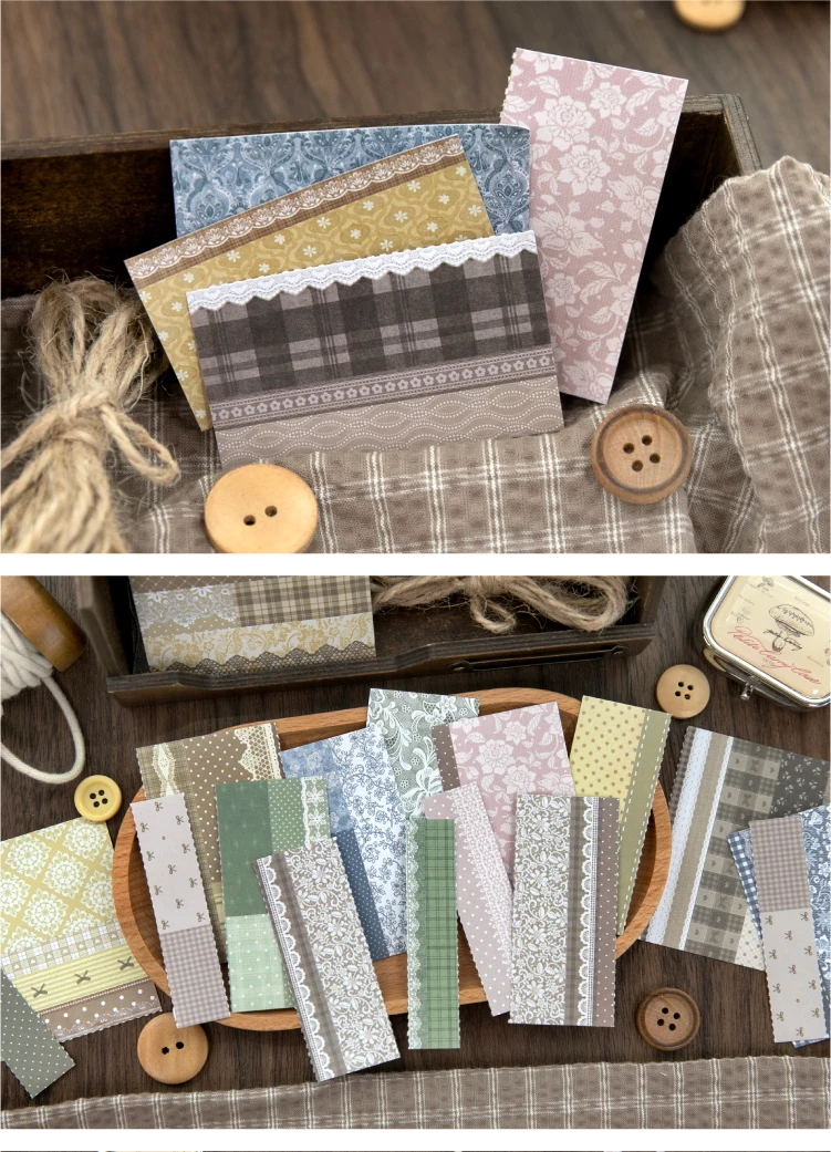 Journal GO 20 Stück Süße Spitzen-Traum-Notizblöcke Scrapbooking Journaling Basis Collage-Materialien Schul- und Bürobedarf Notizblock – Detail 16