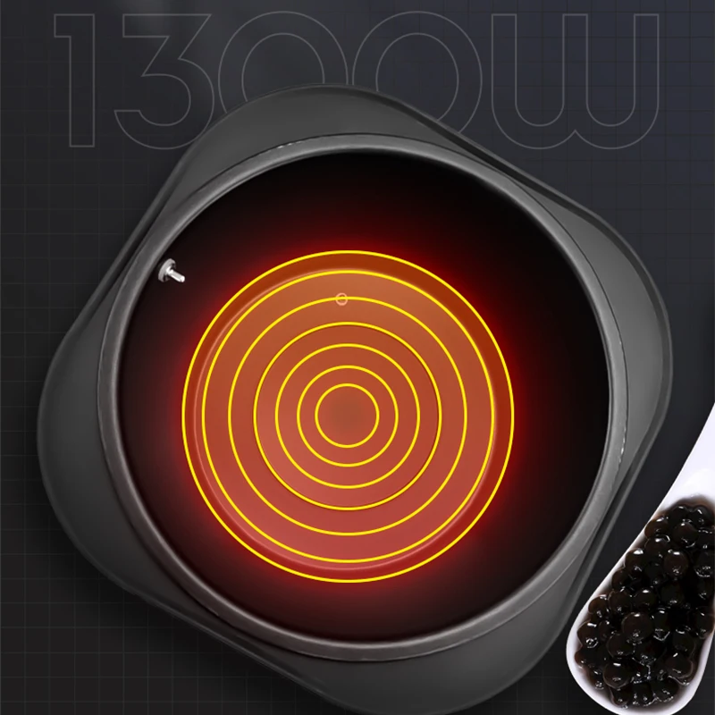 9L بوبا بوتاجاز 1300 وات معدات مخزن شاي حليب اللؤلؤ وعاء طبخ تجاري غير لاصق مضاد للتجاوز ومسلط 110 فولت 220 فولت