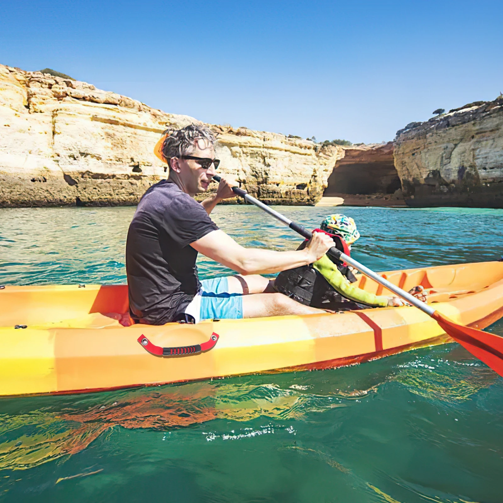 

Kayak Carry Handle Kit Ergonomic Sturdy Side Mount Handles for Inflatable Canoe Accessories Replacement Easy Install