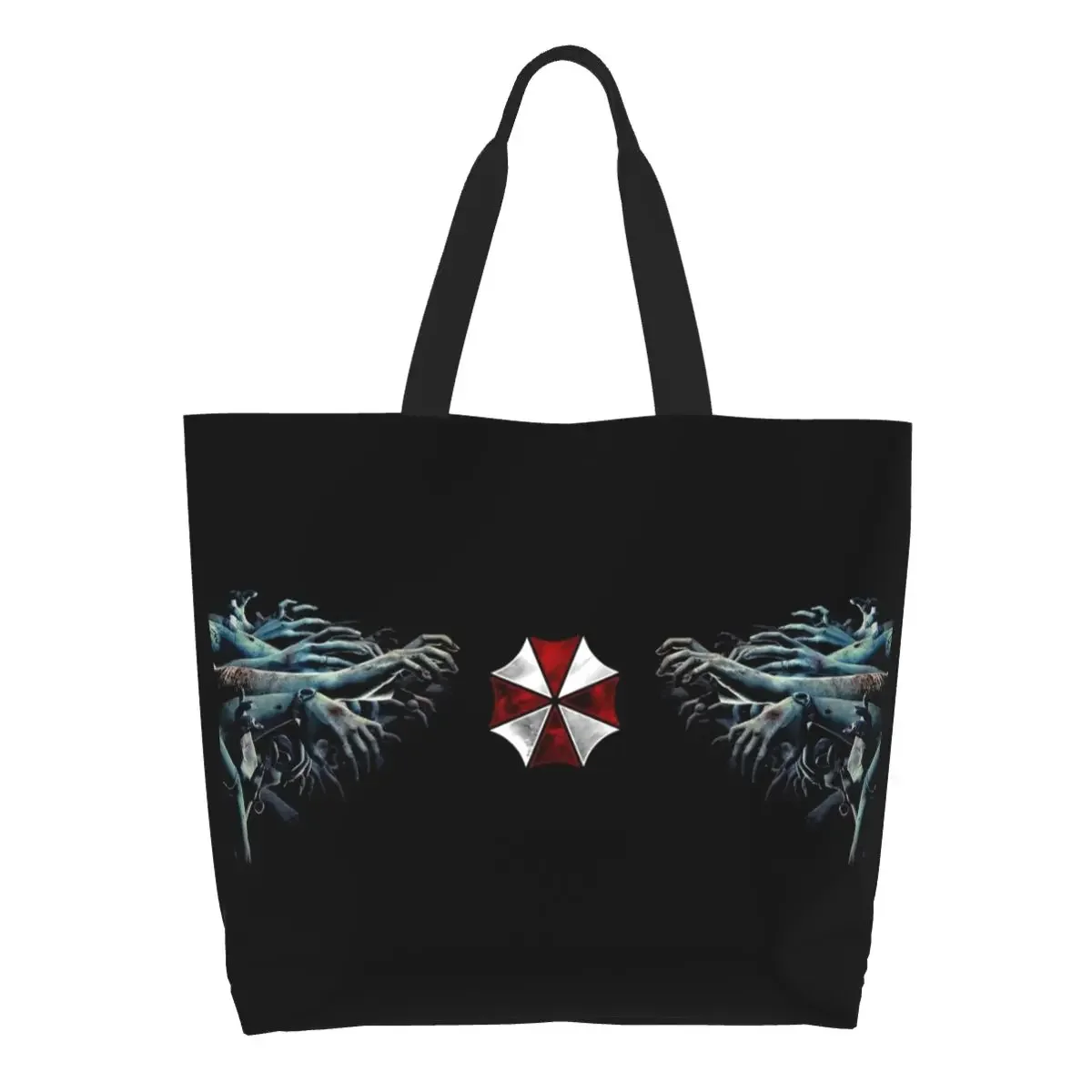 Umbrellas Corporations  Custom Print Canvas Shopper Shoulder Tote Bag Big Capacity Washable Horror Zombie Video Game Handbag