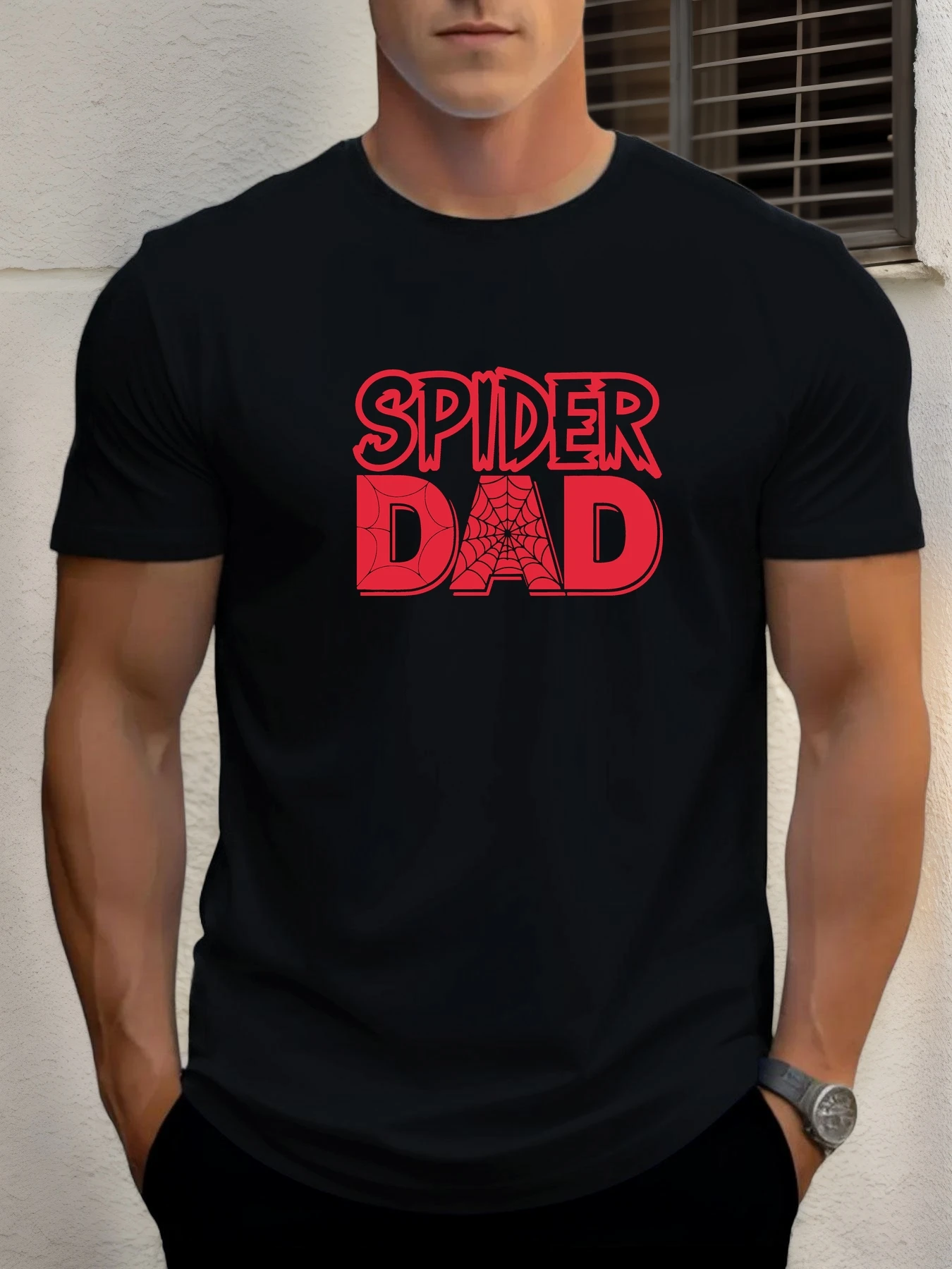 

T Shirts For Men Spider Daddy 100% Cotton Graphic Printing Summer Round Neck T-Shirt Casual Breathable Street Style Daily Top
