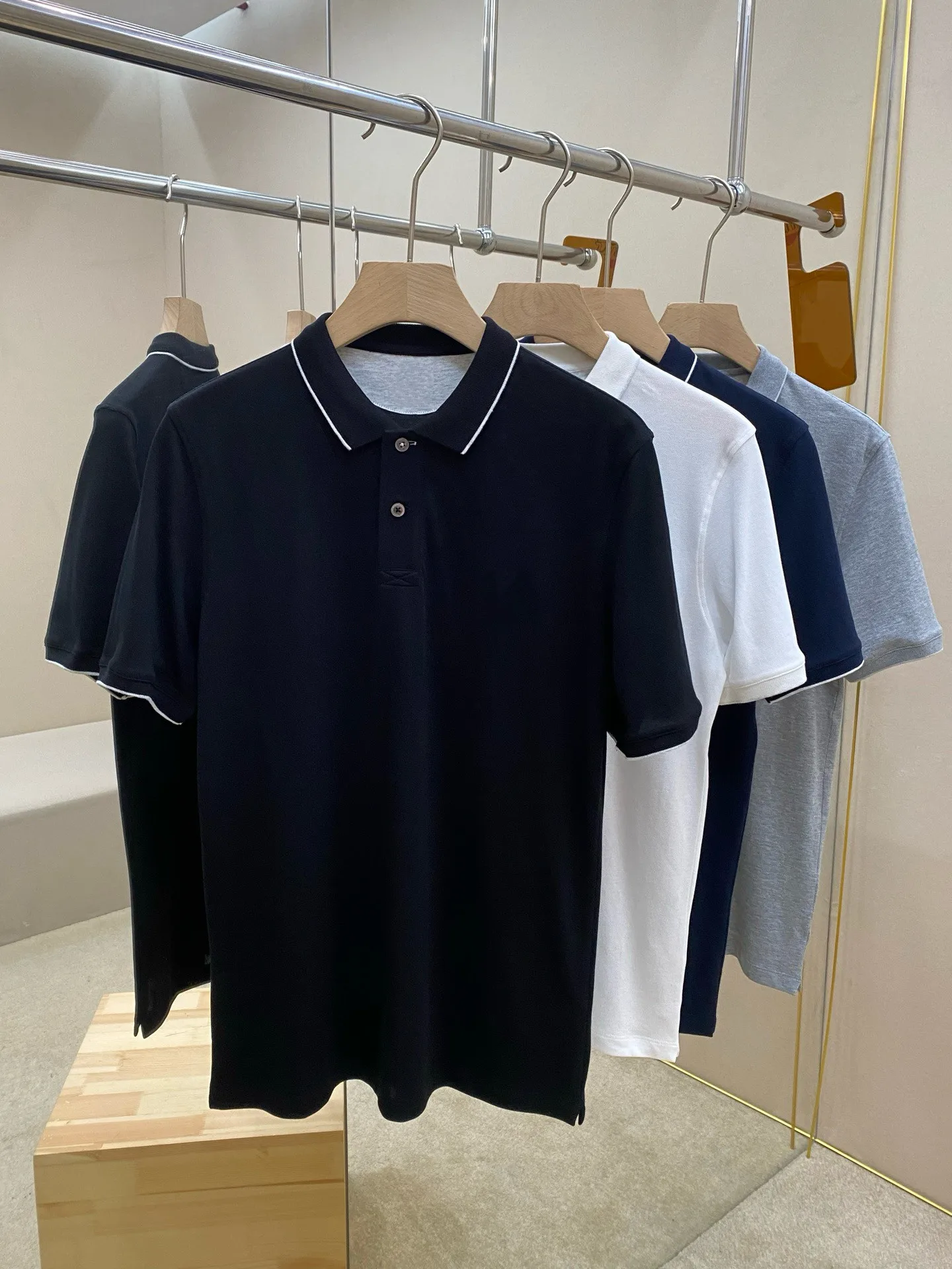 BC old money wind summer pearl cotton lapel collar T-shirt men's casual short-sleeved polo shirt