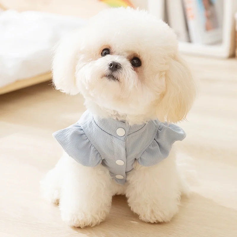 Summer Pet Princess Dog Clothes 2024 New Luxury Dog Dress Cute Solid Puppy Skirt Soft Cat Wedding Dress Pet Costumes Dog Clothes