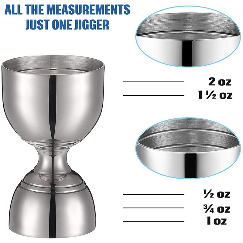 Cocktail Jigger 2Oz/1Oz, Stainless Steel Bell Jigger for Bartending, Double Cocktail Measuring Jigger, Cocktail Measuring Cup