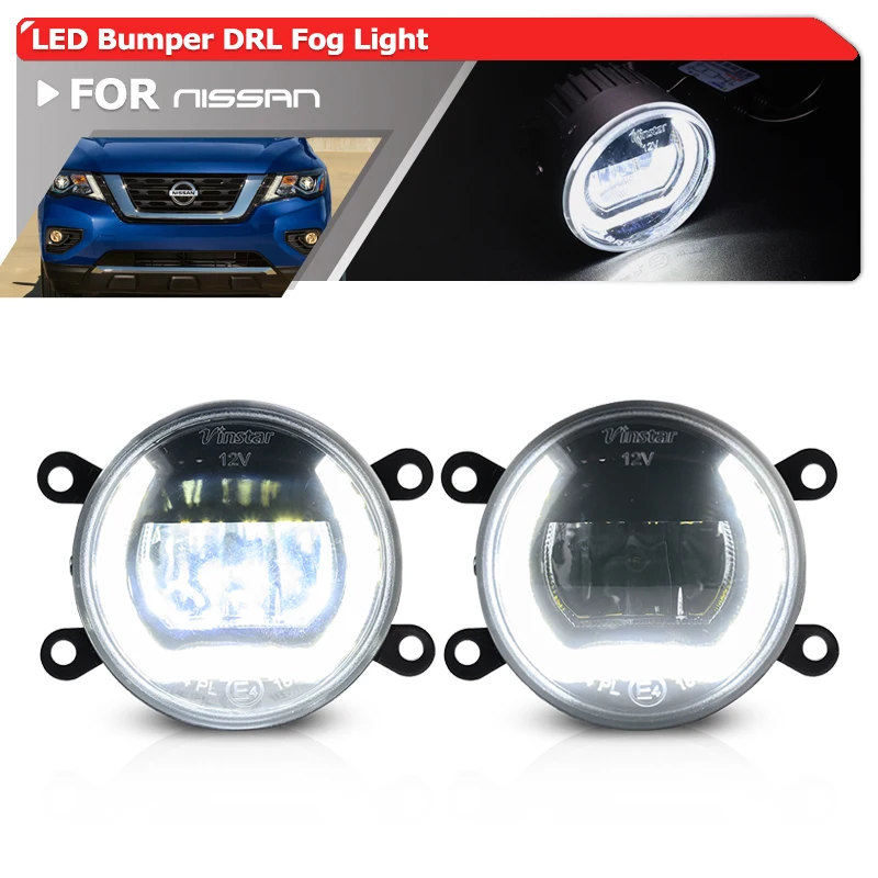 For Nissan Pathfinder Gen4 R52 2013-2016 2017-2020 Front Bumper Led DRL Halo Daytime Running/Fog Light Replacement Kits