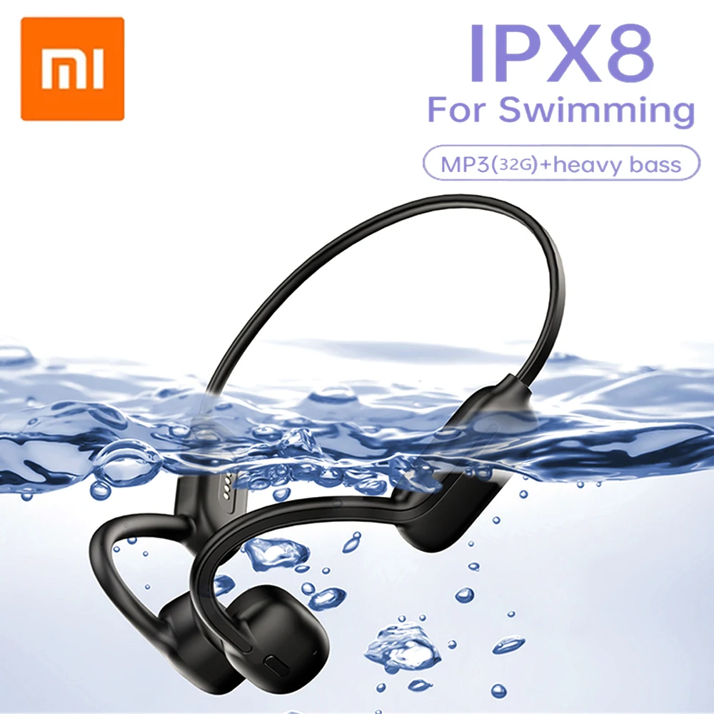 Xiaomi Mijia Swimming Headphone Bone Conduction Earphone Bluetooth IPX8 Waterproof MP3 Player with 32G Memory for Surfing Diving