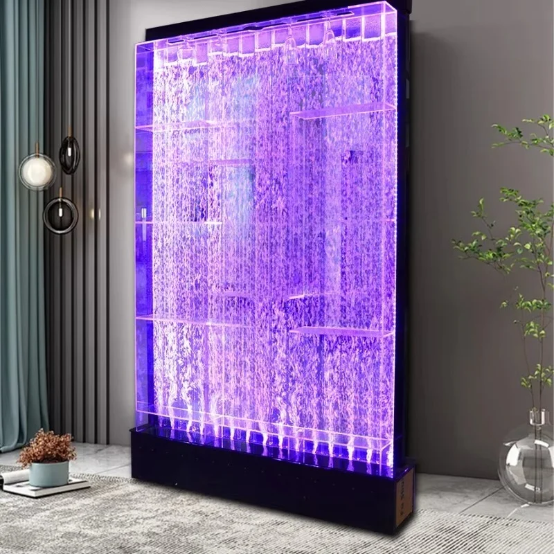 Custom Restaurant Home Furniture Acrylic Diode Color Changing Blister Wall Design with Display Bar Shelf