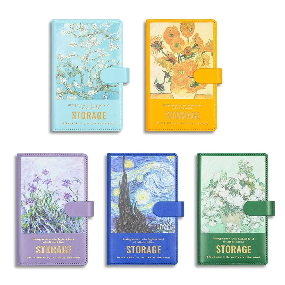 لوحة زيتية 100 ظرف لتوفير المال من تشالنغ PU توفير المال، أوراق تحديات توفير المال، قابلة لإعادة الاستخدام، مجلد ميزانية بسعة كبيرة #3