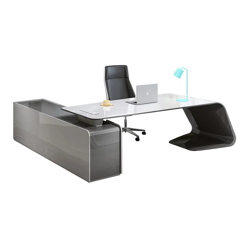 

Painted boss table and chair combination, modern and simple desk, manager's office