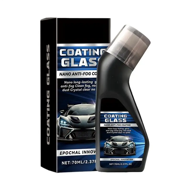 Glass Coating For Cars 70ml Anti Fog Glass Cleaner Waterproof Protective Coating Agent Water Defogger Solution For Automotive