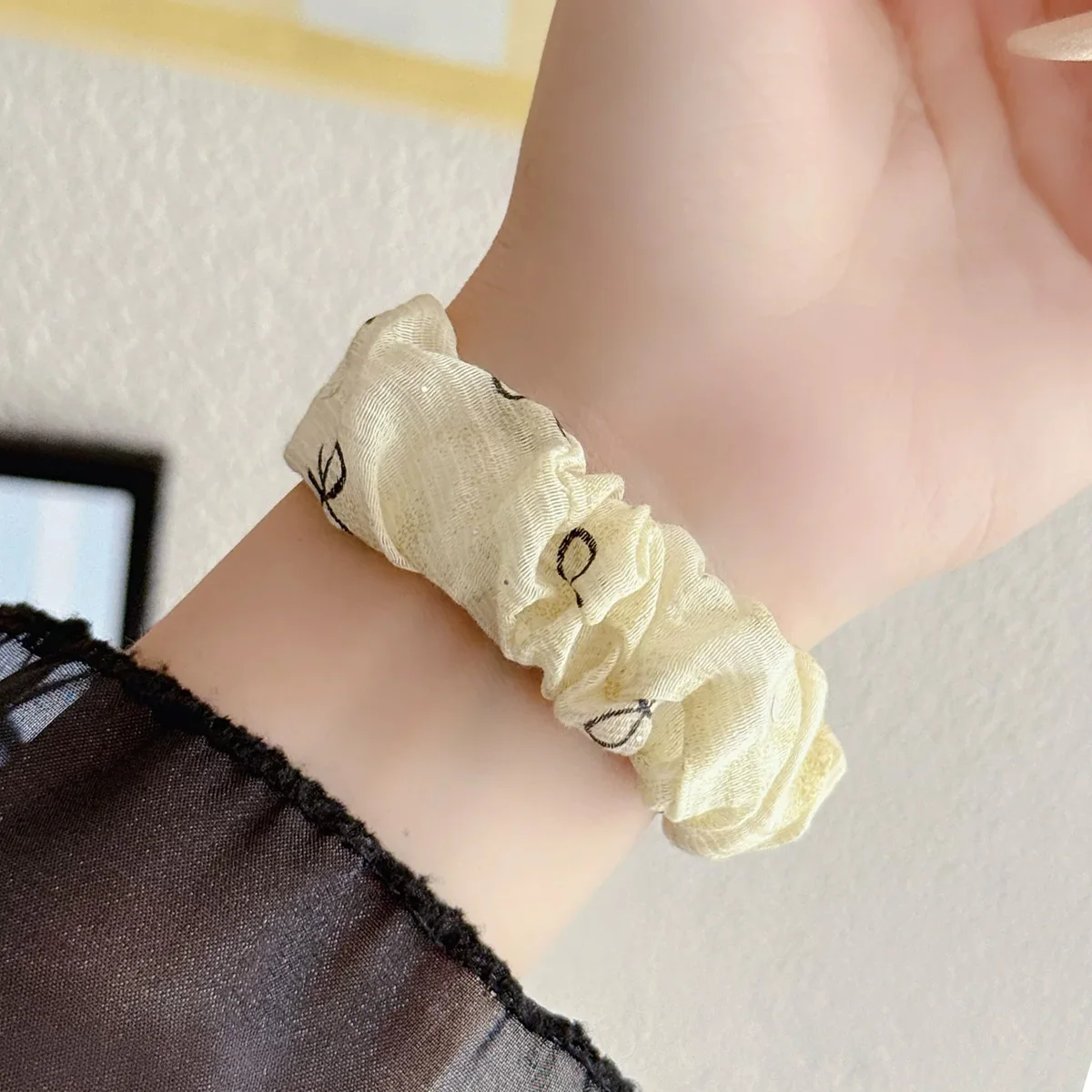 18/20/22MM Scrunchie Band for Samsung Galaxy Watch 7/6/5/4 Bow Print Woman Strap for Huawei Band GT 6/5/4/Pro Ultimate 2/1 Belt