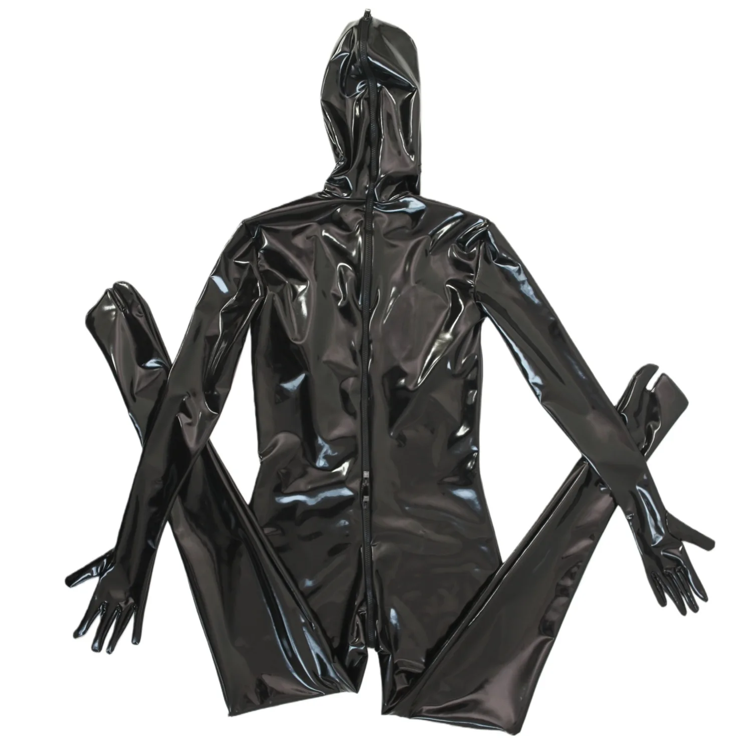 

Stereoscopic Open Chest Zentai Role-Playing Wrapped Completely Bodysuit Tights Lift Hip Tuck Abdomen Zipper Open Crotch Jumpsuit