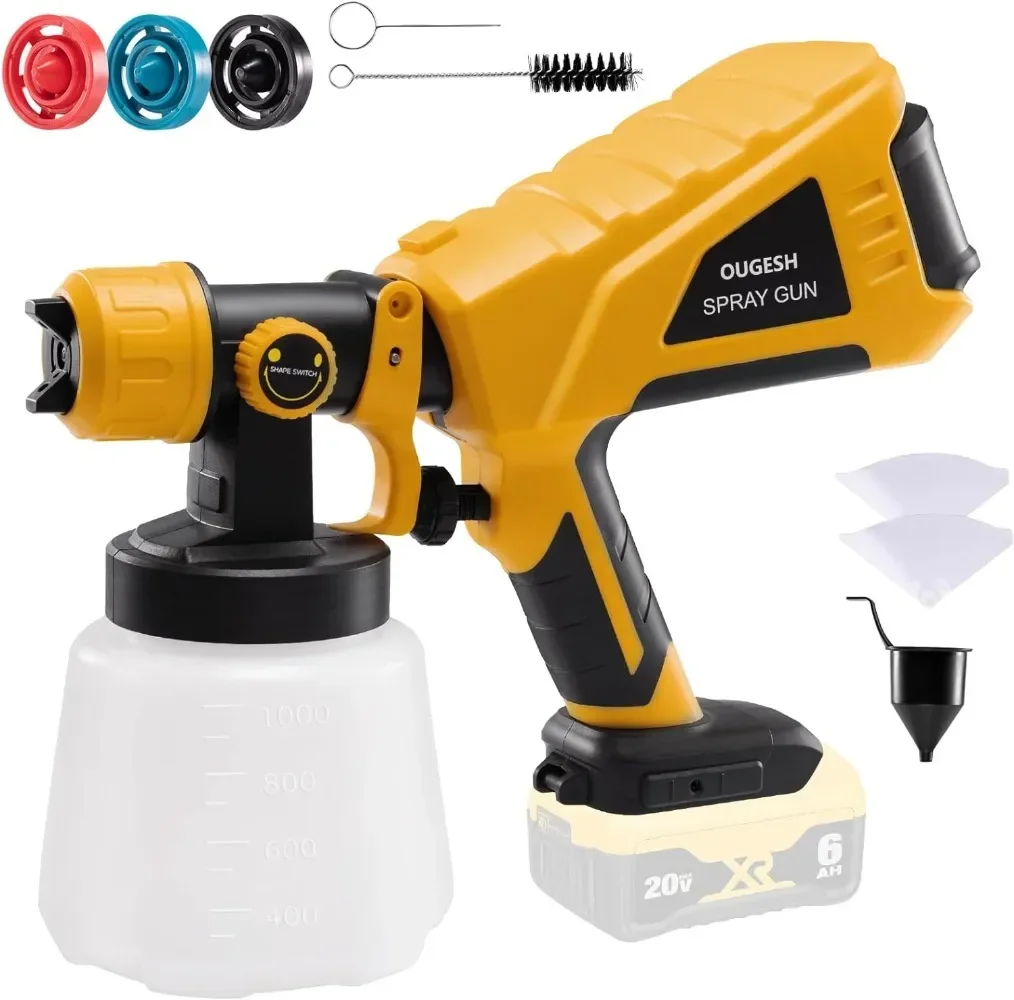 Cordless Paint Sprayer for Dewalt 20V MAX Battery Airless Electric HVLP Spray Paint Gun Tools (No Battery)