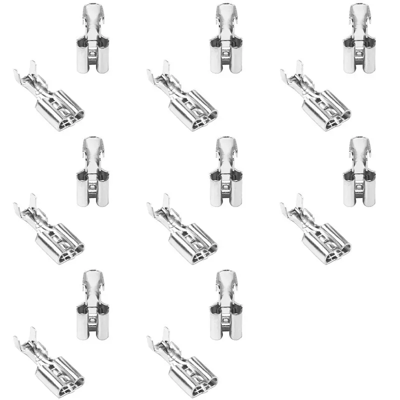 AB46-800Pcs 6.3Mm Uninsulated Female Spade Push On Crimp Terminal Non Insulated 2.5Mm²