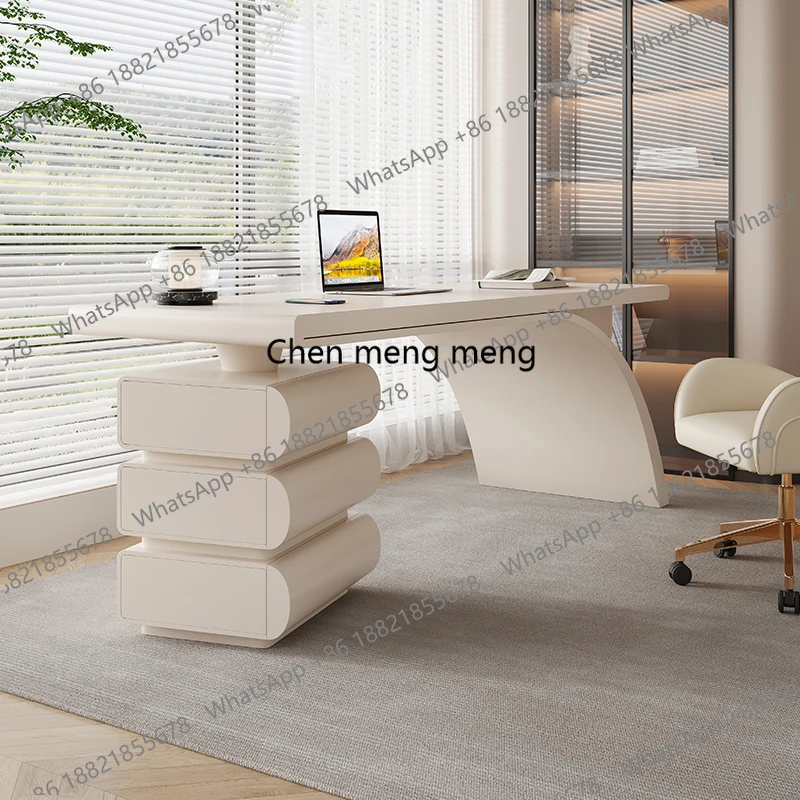 

Cream style desk small apartment household French light luxury women solid wood Internet celebrity desk writing desk