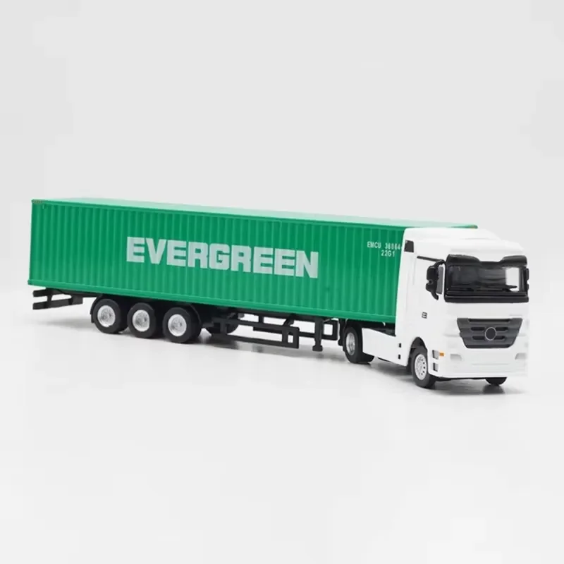 for Diecast 1:87 Scale Transport Logistics Truck Alloy Car Model Finished Product Simulation Toy Collection Gift Static Model