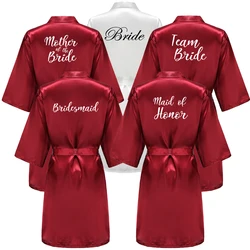 Wedding Bride Bridesmaid Bathrobes Dressing Gown Sexy Women Bathrobe Night Pajama Short Sleepwear Women Bride Kimono