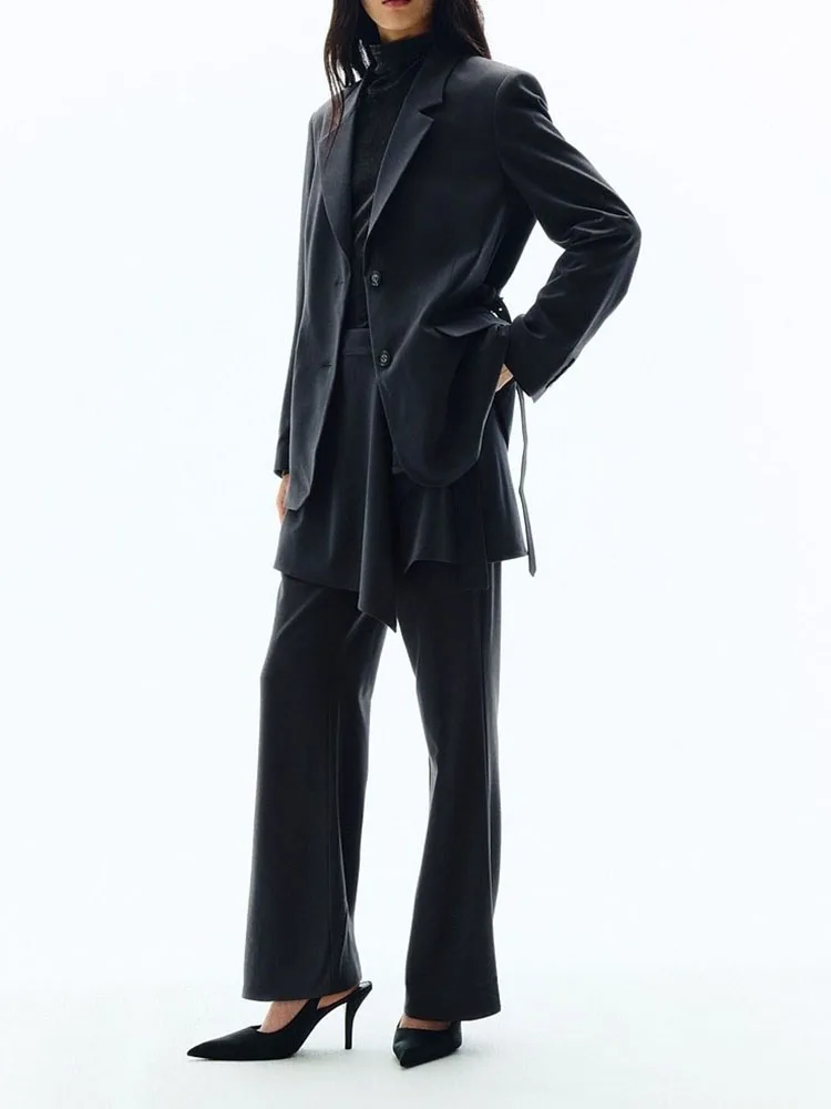 

Ele Casual Pants Robe Design Evening Gown New Spring 2026 Women's Long Pants Slim Fit Straight Leg Elastic Waist