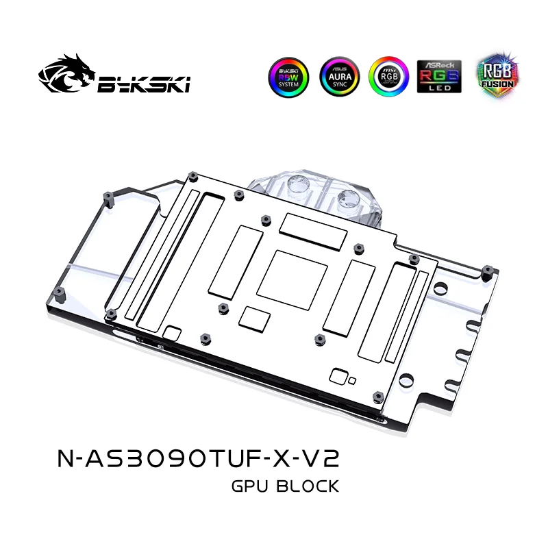 Bykski Water Block Use for ASUS TUF RTX 3070TI 3080 TI 3090 O10G GAMING GPU Card / Copper Block / Backplate